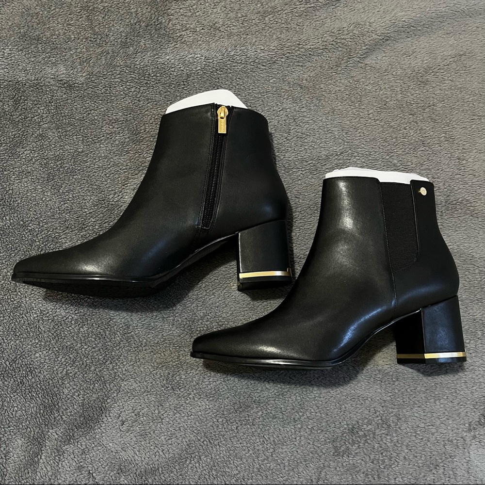 Calvin Klein Fioranna Ankle Booties (Black & Gold)